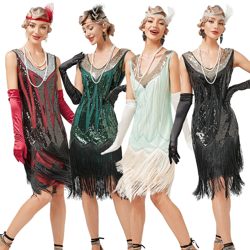 1920s-Vintage-Dress-Beaded-Sequin-30S-Flapper-Dresses-Prom-Wedding ...