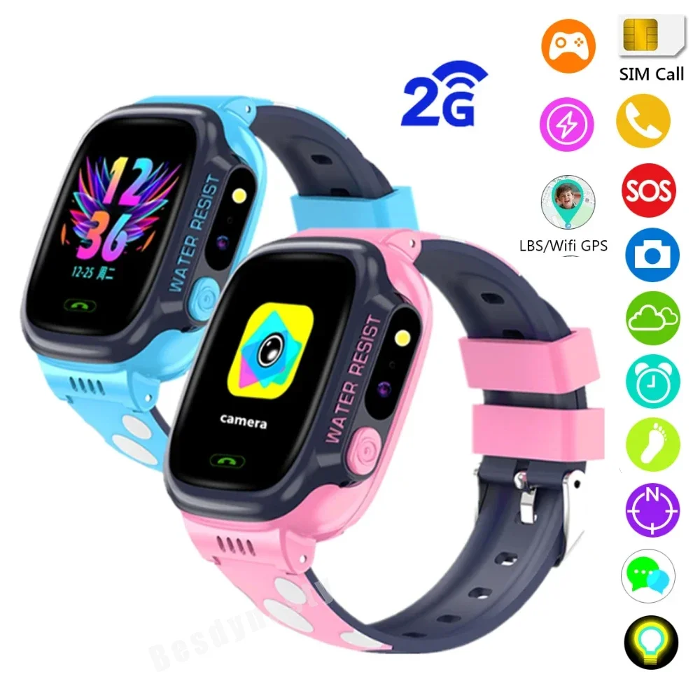 

Y92 Kids Smart Watch SIM Card Call Voice Chat SOS GPS LBS WIFI Location Camera Alarm Light Smartwatch Boys Girls For IOS Android