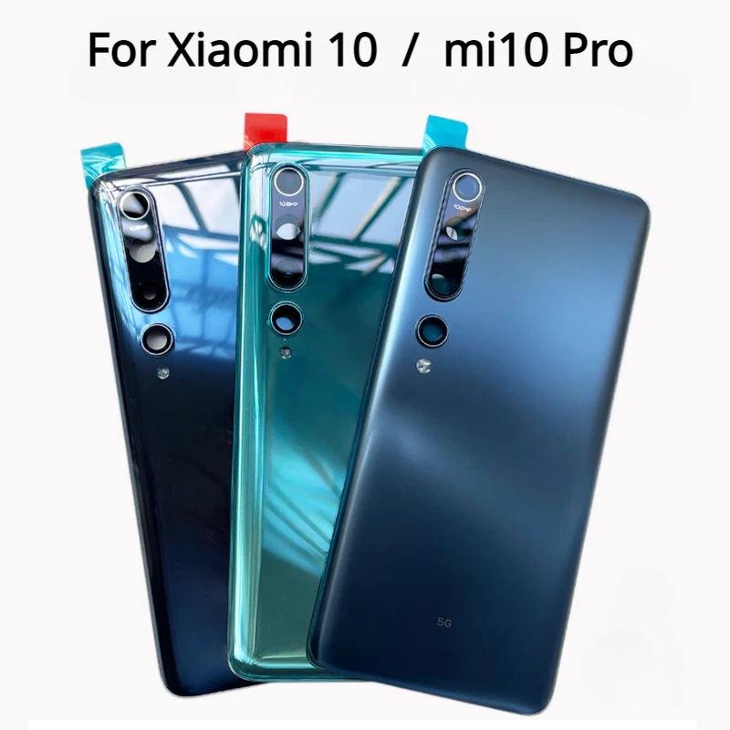 

Задняя крышка батарейного отсека заднее стекло для Xiaomi Mi 10 5G Крышка батарейного отсека чехол с объективом камеры Mi 10 Pro 5G
