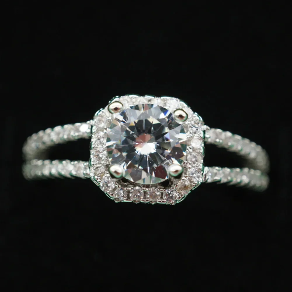 

Natural Square Natural VS1 Diamond 925 Sterling Silver Women's Ring Silver 925 Jewelry Bizuteria Gemstone Bijoux Femme Ring Girl