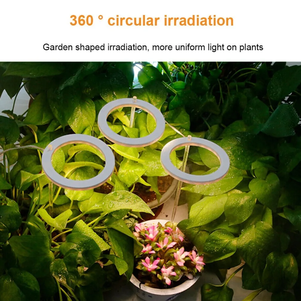 LED Grow Light New Dimmable Full Spectrum Plant Light Indoor Plant Angel Ring Ring Lamp