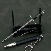 12cm Aragorn Narthil Sword Keychains Medieval Weapon Metal Katana Samurai Sword Keychain Ornaments Gifts Toys for Boys Collects 1