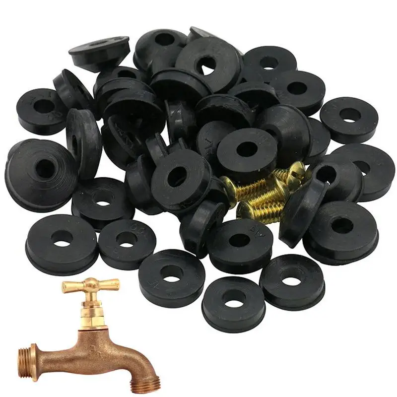 58 Pcs Faucet Washers Kit Flat Beveled Rubber Plumbing Faucet Seal