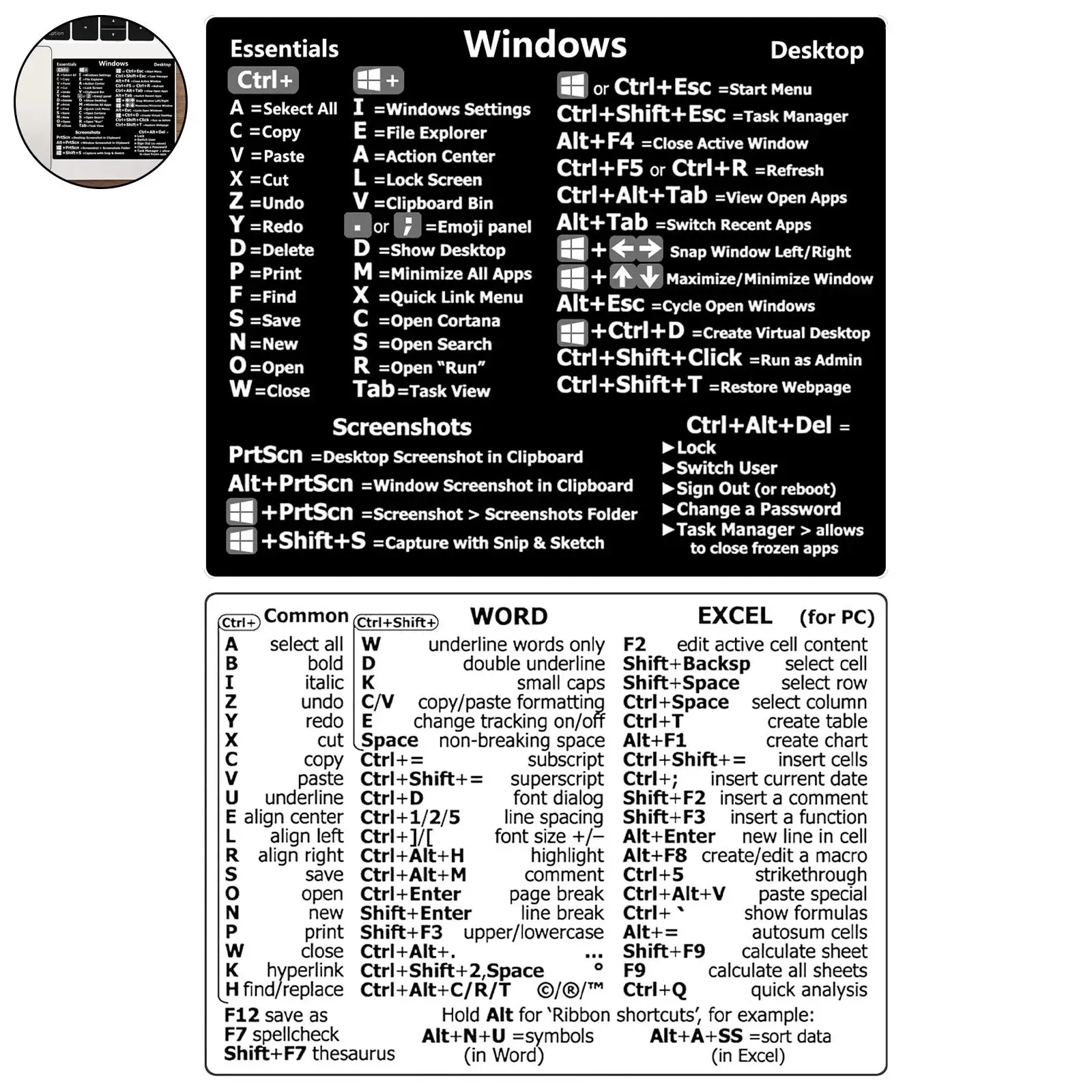 Waterproof PVC Keyboard Sticker for Laptop and Desktop
