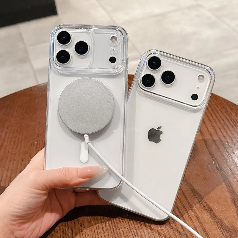 Luxury Clear Hard Plastic Ultra Thin MagSafe-Enabled Case with Camera Protection Cover