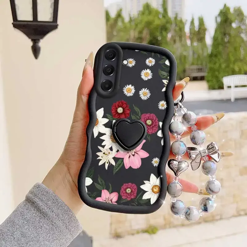 Fragrant Flower Phone Case Set with Lanyard & Stand (3-Piece)