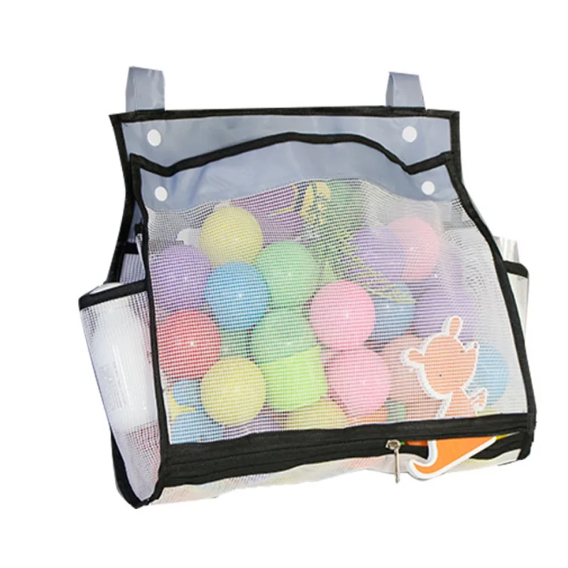 Hanging Bath Toy Organizer, Extra Large Opening Bathroom Toy Holder, Large Capacity Bottom Zipper Bathtub Toy Storage Bag 3