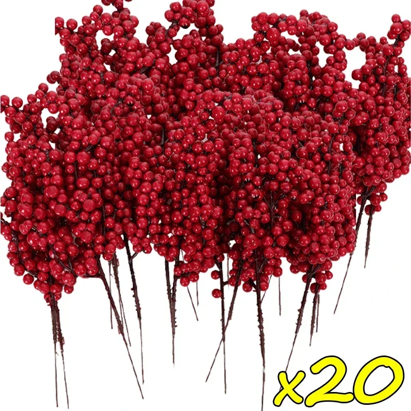 Festive Red Berry Stem for Christmas and New Year Decor
