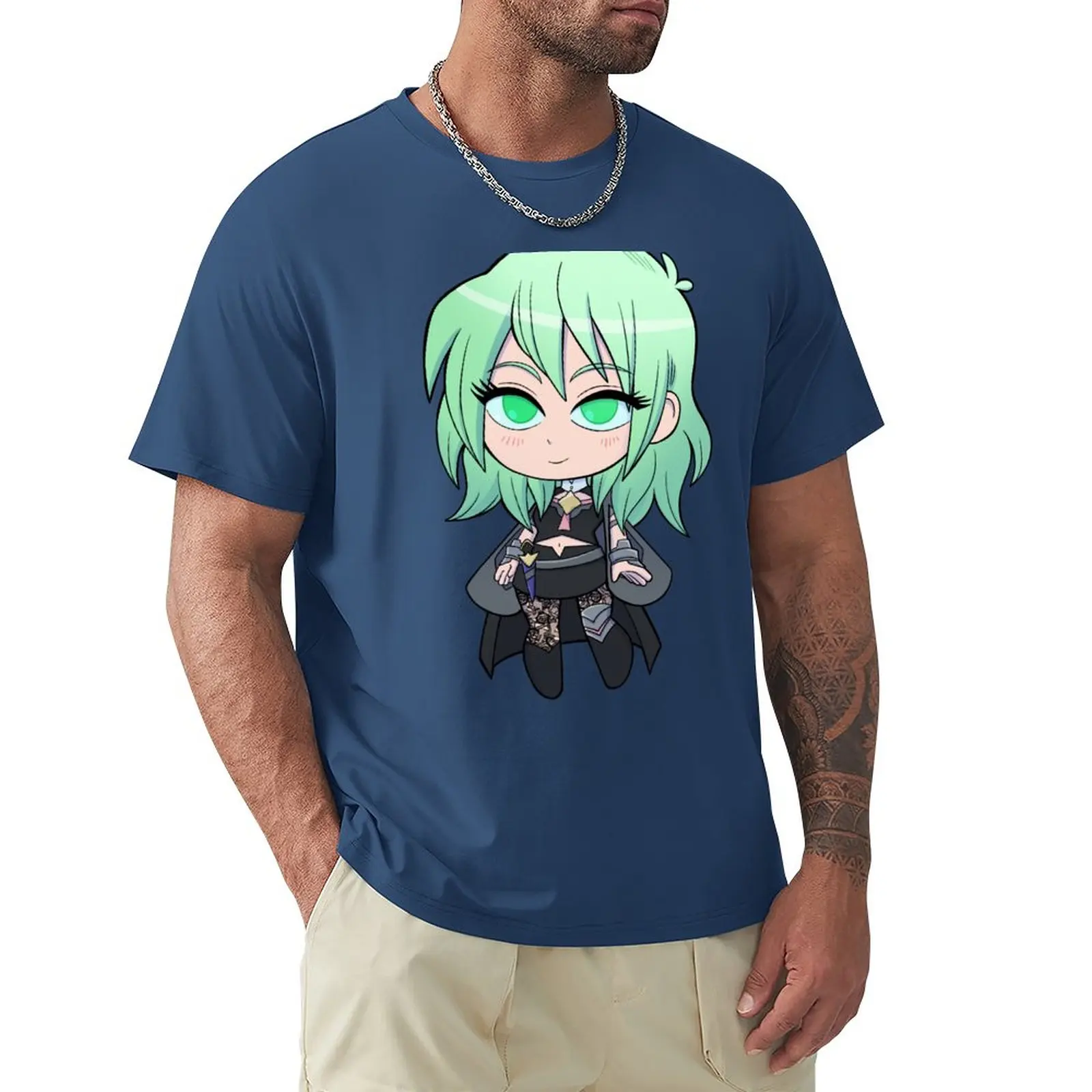 Byleth (F!Byleth / Green Hair) - Fire Emblem Three Houses - Chibi Cutie T-Shirt Kawaii Clothes Funnys Clothes For Men