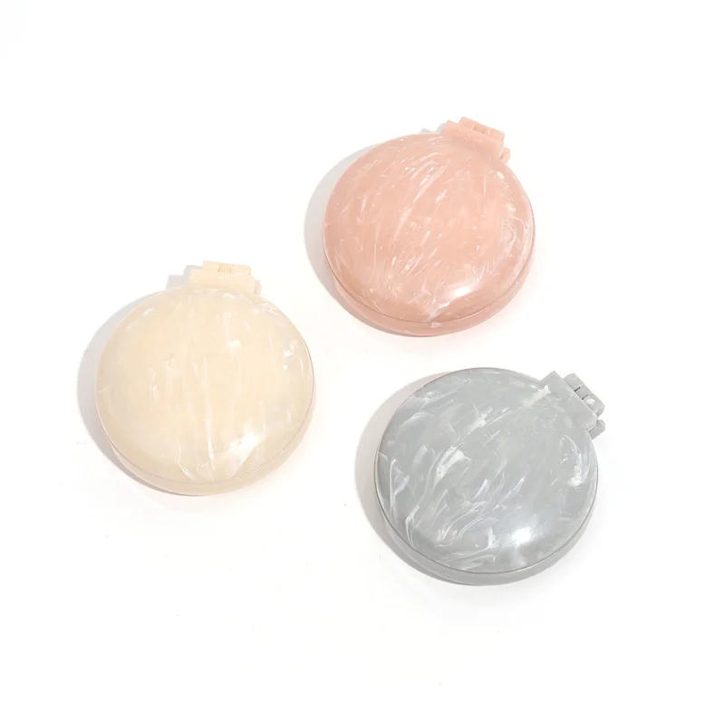 Hair Care Styling Tools Accessories Massage Marble Pattern Hairdressing Supplies Portable Makeup Comb Hair Brushes With Mirrors 2