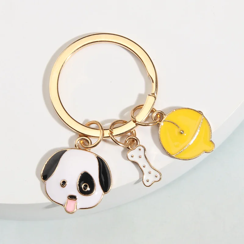 

Cute Dog Squirrel Cat Small Animal Keychain Bag Pendant Couple Keyring Small Gift