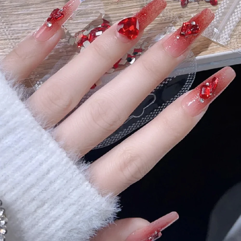 100 개/가방 3D 레드 미니 크리스탈 네일 아트 라인 석 할로윈 믹스 플랫 백 유리 네일 보석 DIY 웨딩 의류/네일 공급