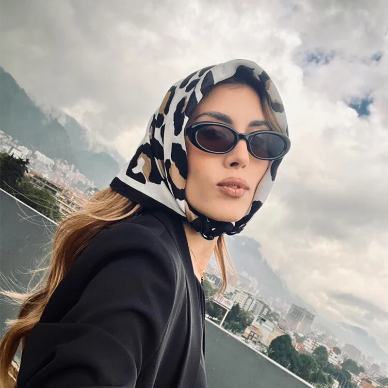 Luxury Silk Head Scarf - Soft Summer Foulard Bandana for Women