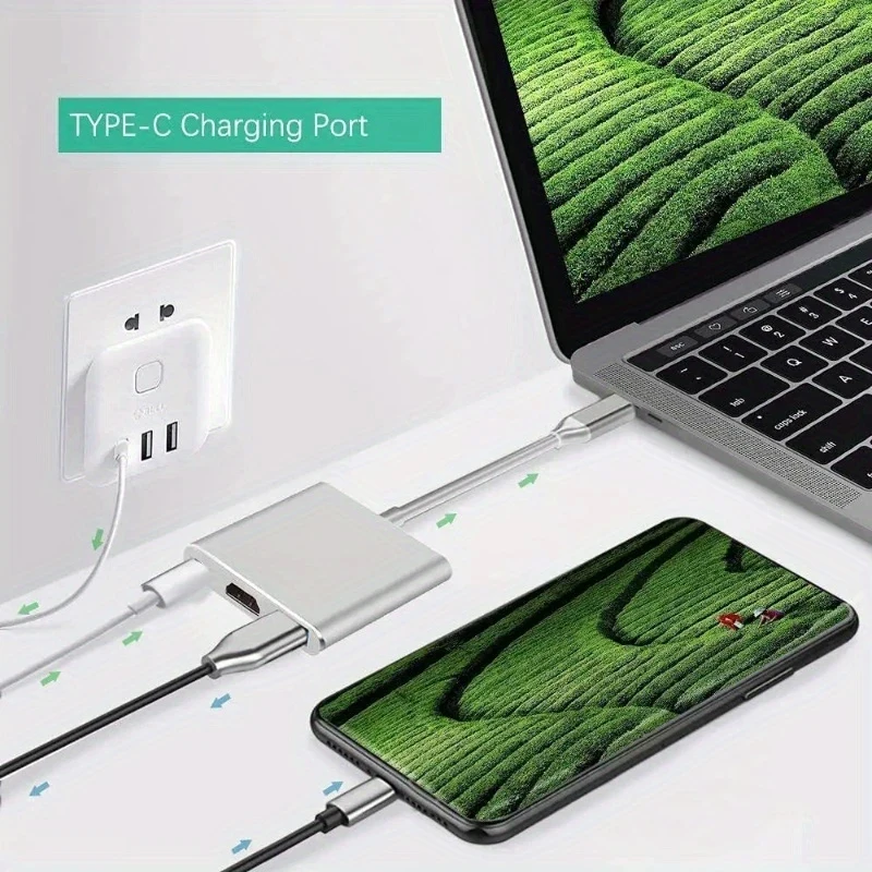 USB C HUB 3in1 نوع C 3.0 إلى محطة إرساء متوافقة مع...