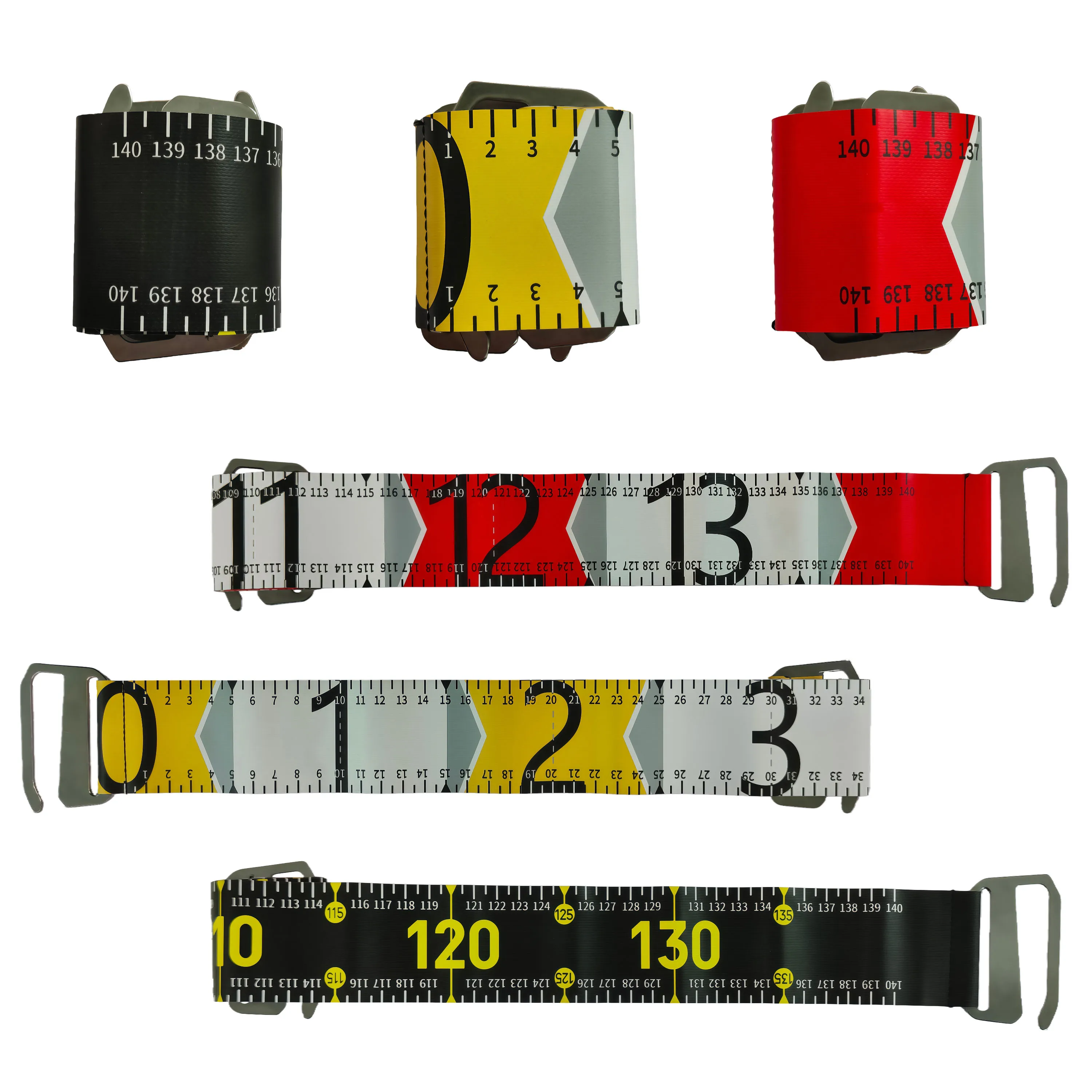 Mètre ruban pêche portable 3 couleurs 140cm/55in avec échelles cm et pouces pour toutes conditions