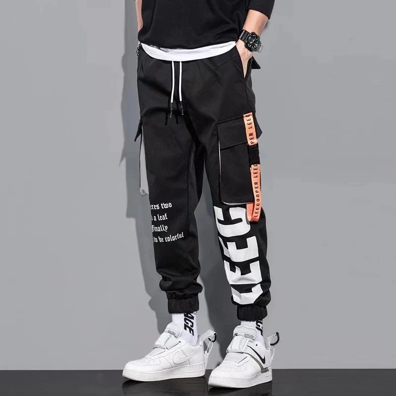 Workwear pants, men’s trendy 9-point ankle pants, in trendy color matching loose and versatile straight leg pants