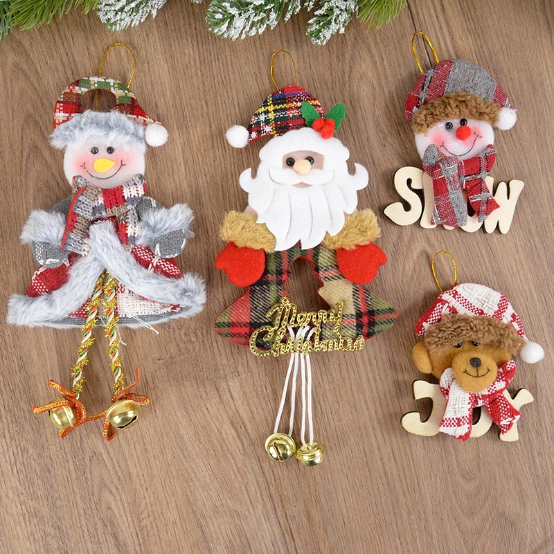 

Christmas Elk Bear Santa Claus Snowman Pendant Doll Xmas Tree Hanging Ornament Merry Christmas Decoration for Home New Year Gift