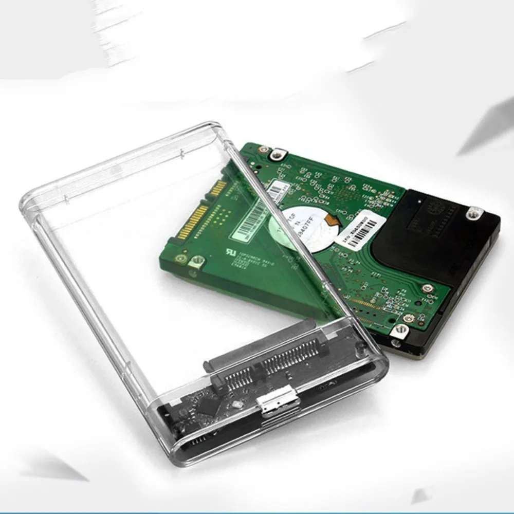 Caixa de Disco Rígido Externo Transparente Caixa de Disco Rígido Gabinete Sata para Usb 3.0 Tipo-c 3.1 Móvel 2.5 - Imagem 6