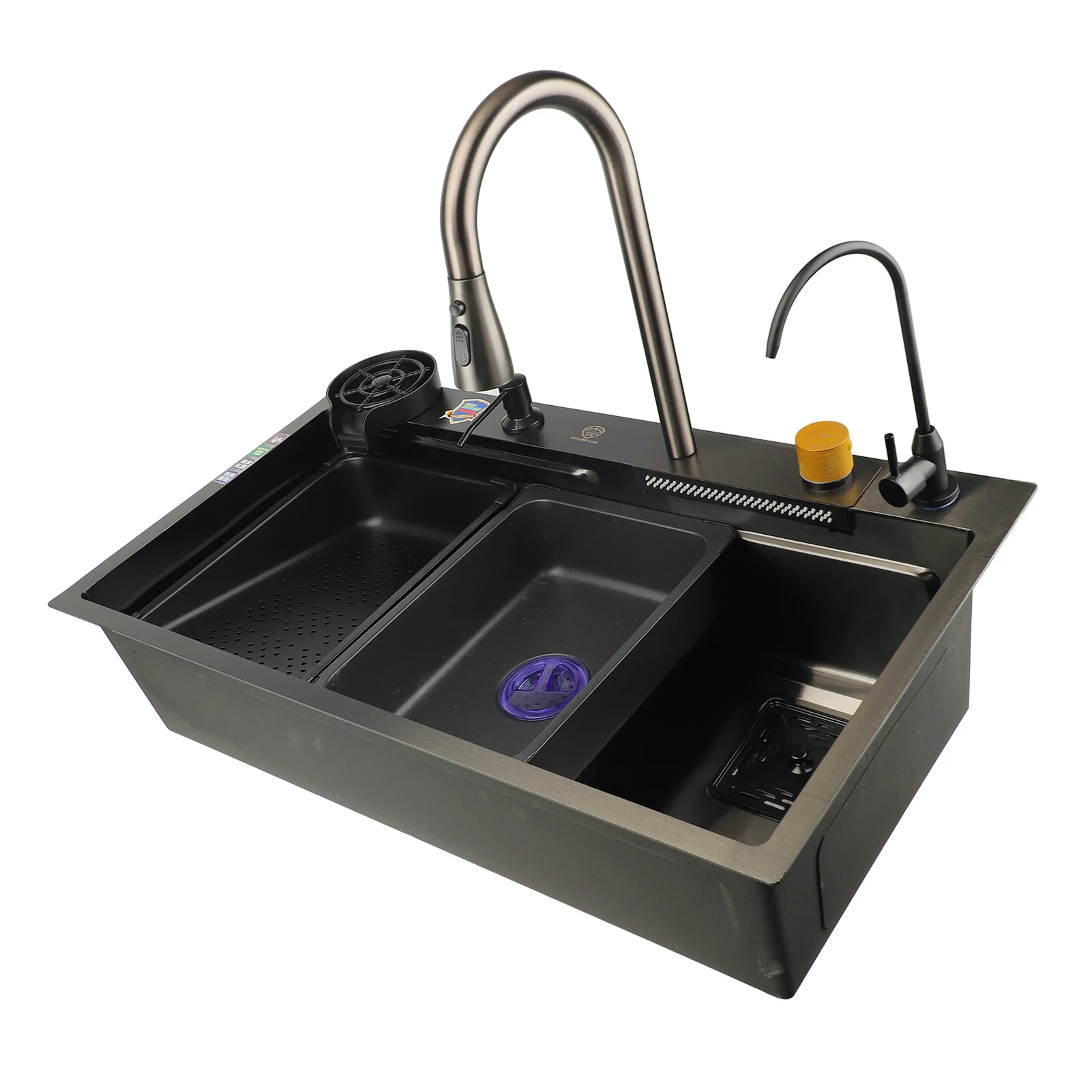 1 Set Kitchen Sink Professional Modern Simple Style Thickened Large Capacity Undermount Stainless Steel Sink for Home Kitchen