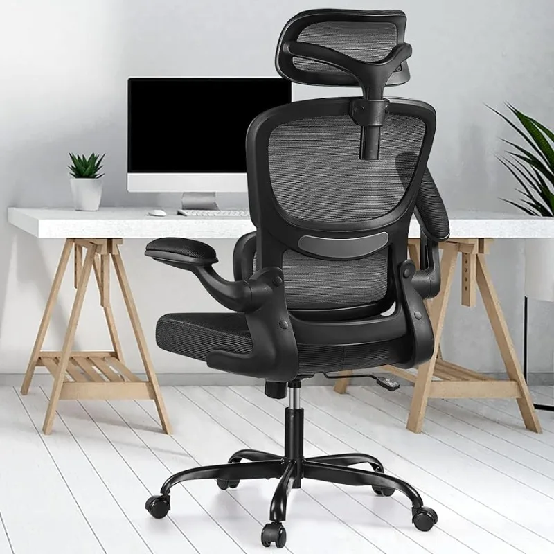 

Ergonomic Office Chair, High Back Mesh Deskwith Lumbar Support and Adjustable Headrest, Executive Swivel for Home Office