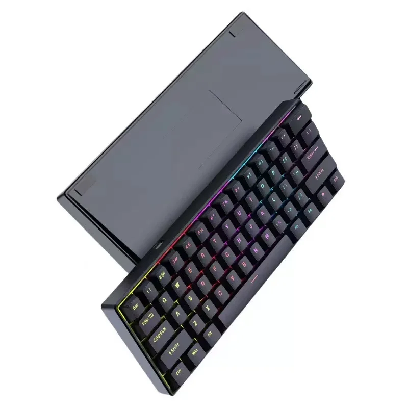 2026년 신제품 USB 게이밍 기계식 미니 키보드 레드 스위치 RGB 백라이트 61키 유선 게임/사무용