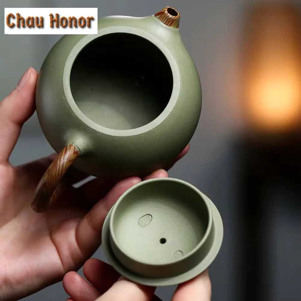 200ml Chinese Yixing Purple Clay Teapots Famous Handmade Xishi Pot Raw Ore Green Bean Mud Beauty Kettle Zisha Tea Set Collection