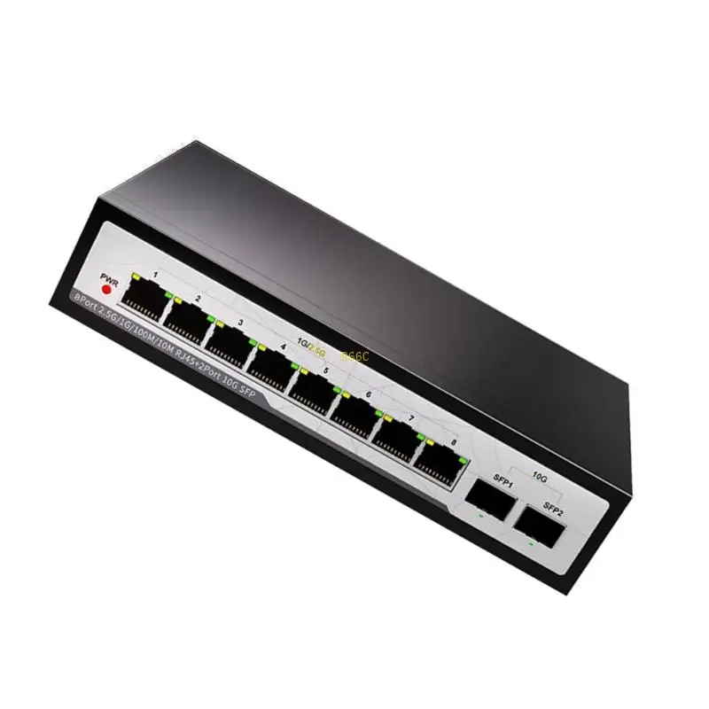 알루미늄 관리되지 않는 RJ45 스위처 5/8 기가비트 2x10G 포트 에너지 효율적인 디자인 내구성