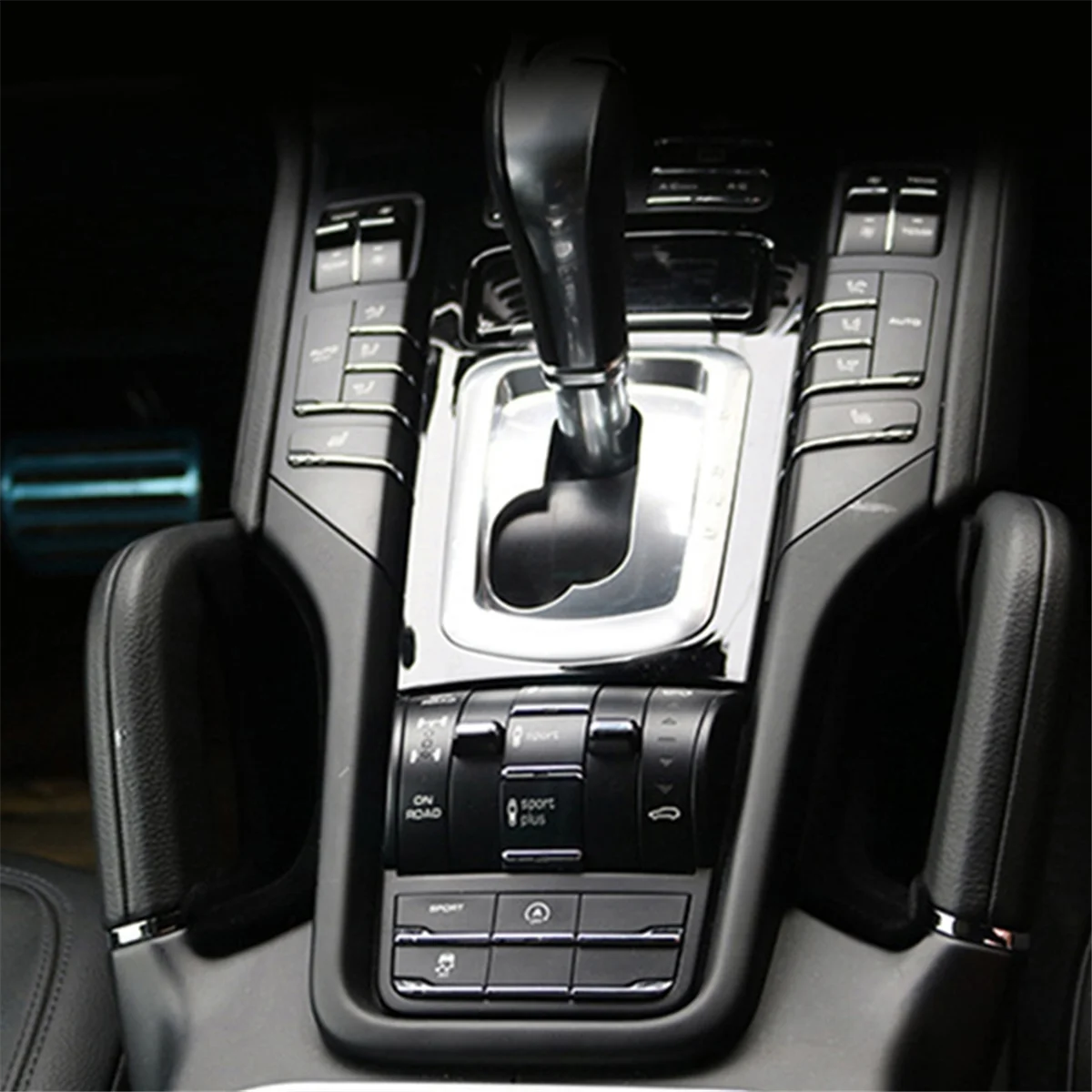 Car Center Console Space Storage Box Central Armrest Storage Box Container Organizer for Porsche Cayenne 2011- Black