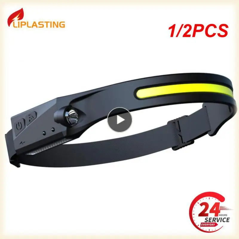 

1/2PCS NineLeaf Waterproof COB LED Head Lamp Motion Sensor Headlamp Portable Flashlight Comfortable USB Rechargeable Head