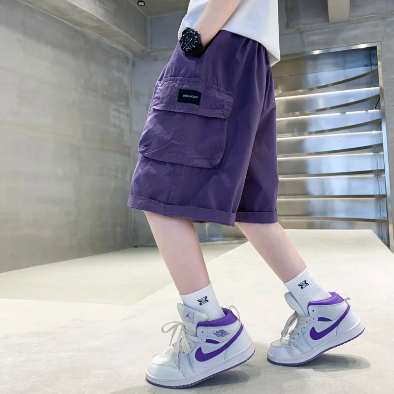 Pantaloncini Per Ragazzi Pantaloni Corti Cargo Casual Per Bambini Pantaloni Larghi Estivi Pantaloni Sportivi Elastici In Vita Per Bambini Vestiti Di M