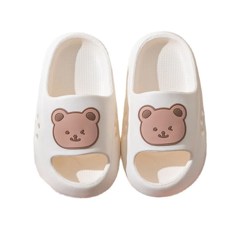 Little Bear Children's Slippers for Girls and Boys Summer Home Thickened Soft Bottom SlippersforOuterWearingCartoon Baby Coolers