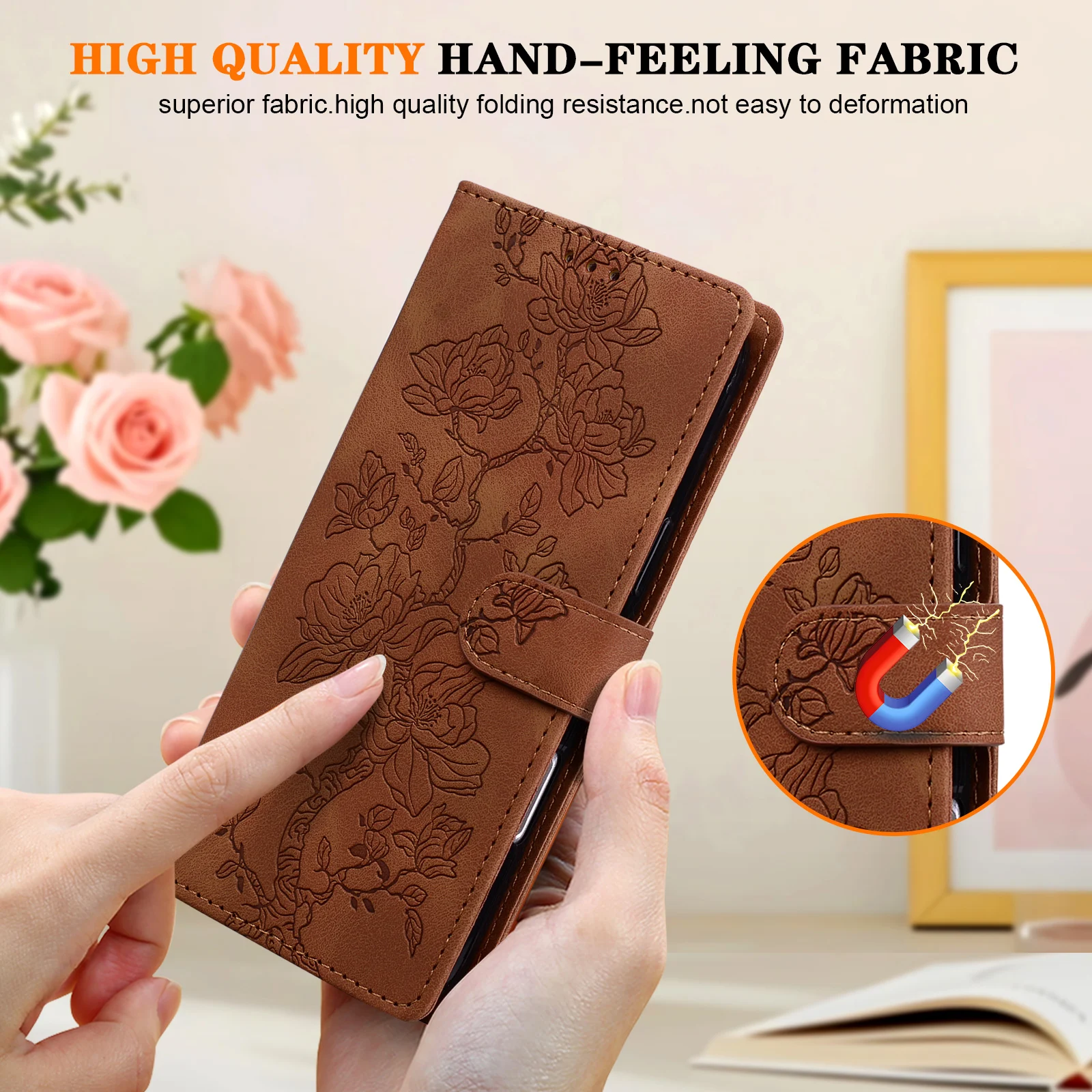 Magnetic Flip Leather Wallet Case - Premium Protective Cover