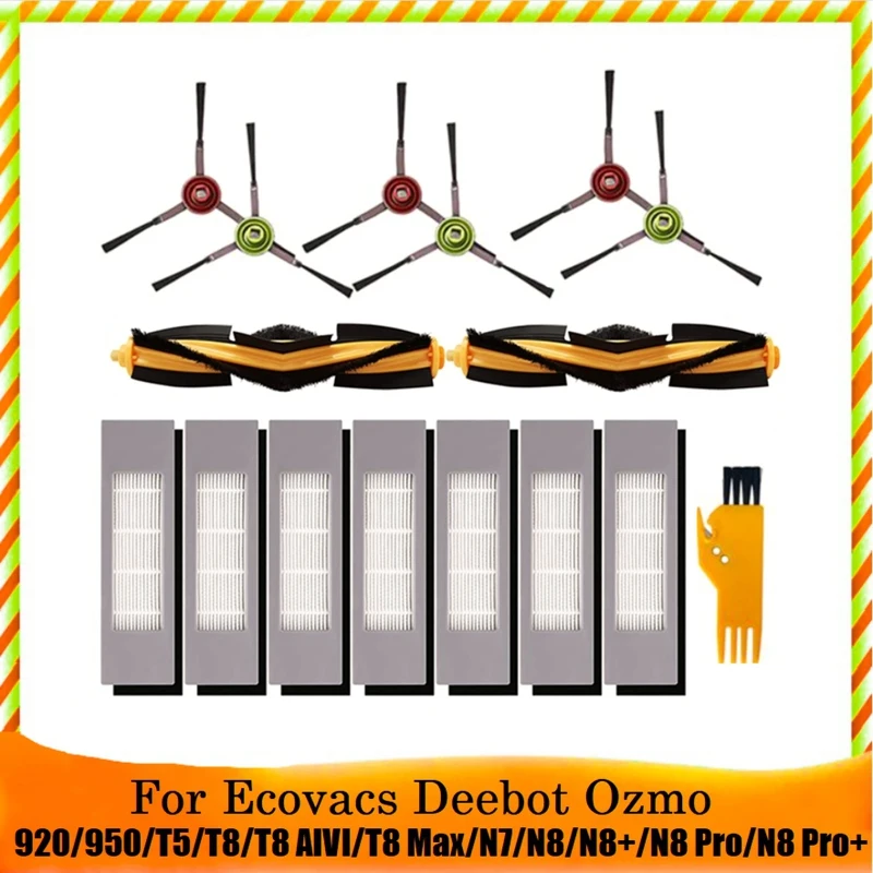 

Сменные боковые щетки для робота-пылесоса Ecovacs Deebot OZMO 920 950 T5 T8 T9, 16 шт.