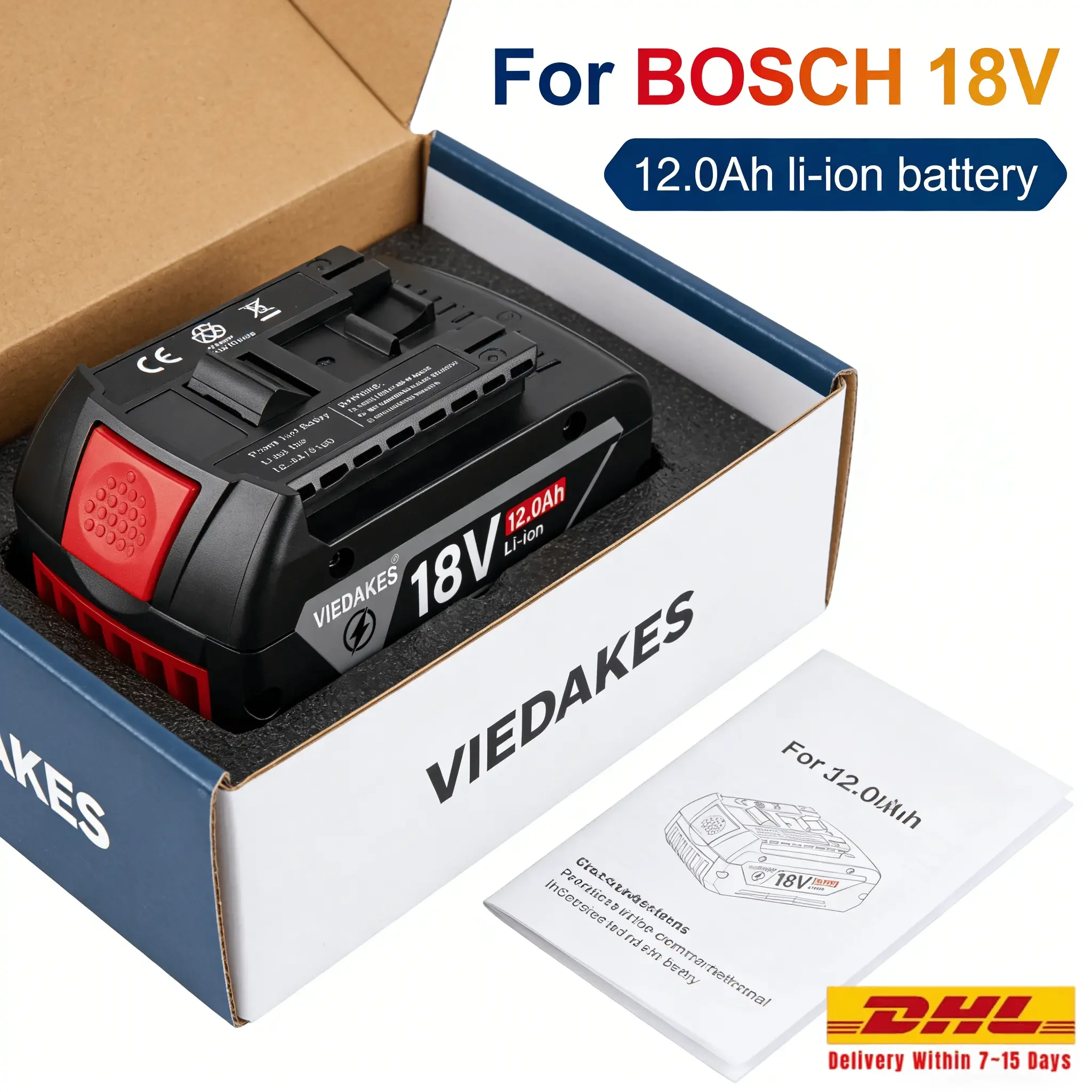 For BOSCH Professional 18V 18650 12.0Ah Battery ProCORE 18V Li-ion Battery Replacement for BAT609 BAT618 with BMS