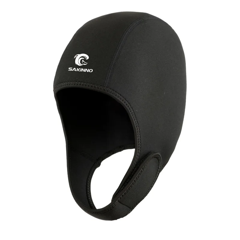 Adults 2mm Neoprene Head Cover Warm Cold-proof Sunscreen Anti Jellyfish Protective Diving Surfing Snorkeling Winter Swimming Cap 2