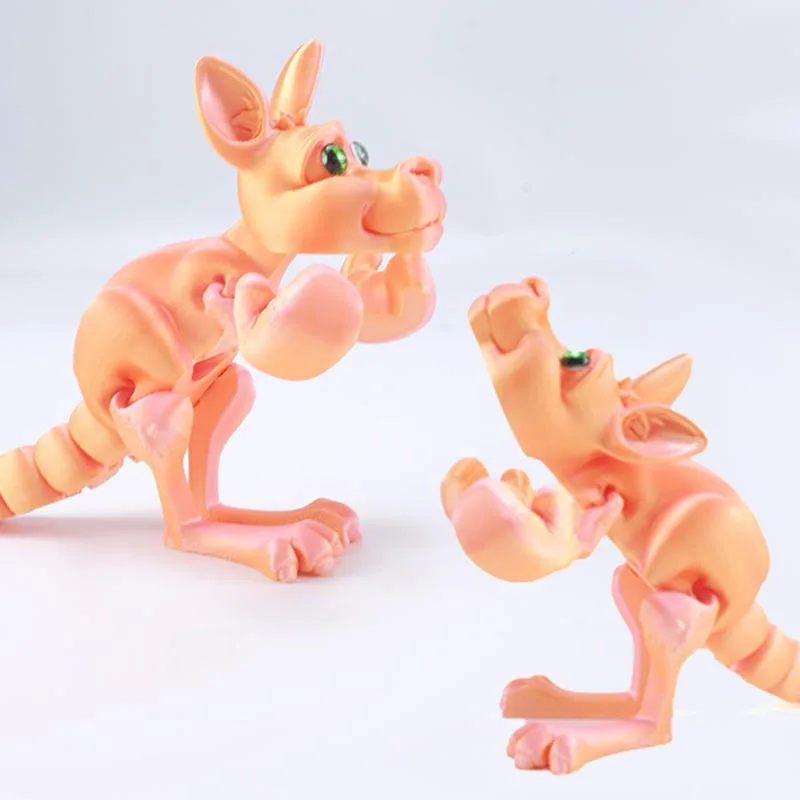 3D Printing Boxing Kangaroo Movable Joint Fidget Toy Creative Model Collection Toy Ornaments Figure Animation Ornaments