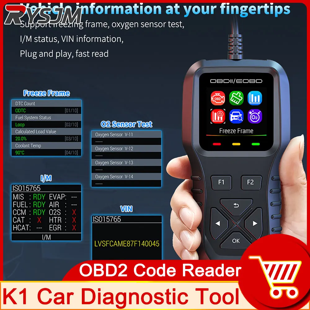 Performance Tool Code Reader K1 OBD2 Scanner Full System Diagnostic Tools Code Reader Professional ...