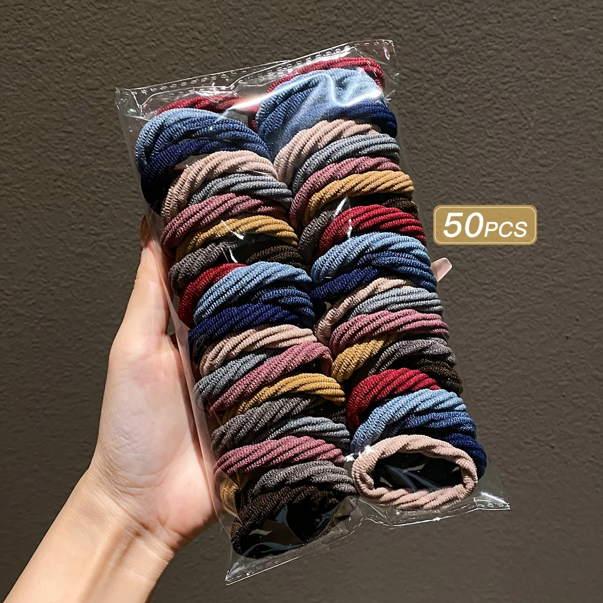 ربطات شعر بسيطة بألوان مختلطة للفتيات ، إكسسوارات شعر ، 50 صوفي