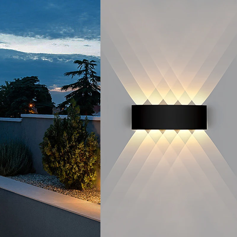 Impermeável lâmpada de parede LED, iluminação exterior, interior cabeceira lâmpada decoração, Up and Down Over, 4W, 6W, 8W, 10W, AC 85-265V