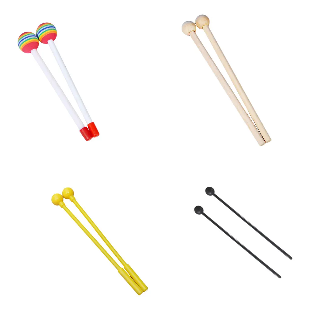 Colorfast And Odorless Wood Made Drumsticks For Xylophone Beater Safe For Kids Toddler Toy Tempo Rainbow Accessory For drumstick grips