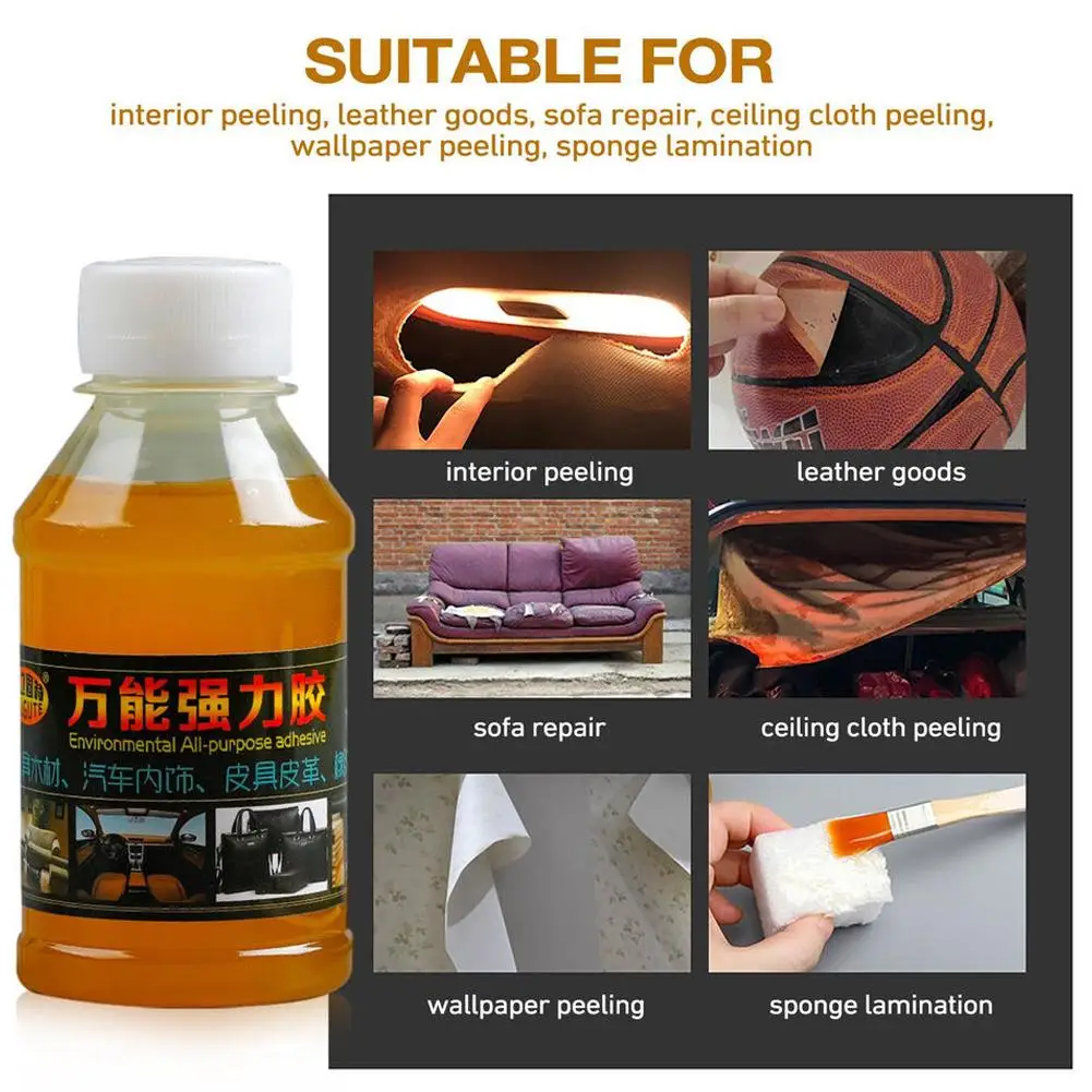 Car Glue Sticks Car Glue Repair Glue Universal Glue Super Glue with Brush Multi Purpose Glue Fast Drying Waterproof Strong Adhesive for Automotive Interior Leather Products