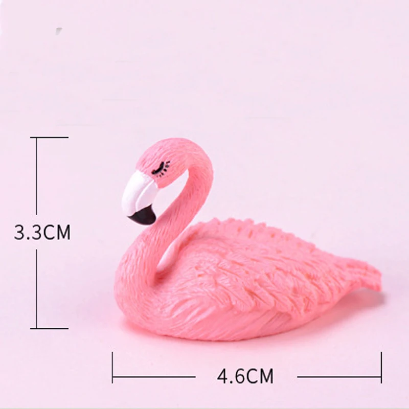 Pink Color Flamingo Figurine Miniature Cute Animals Ornaments Fairy Craft Garden Bonsai Wedding Home Decoration
