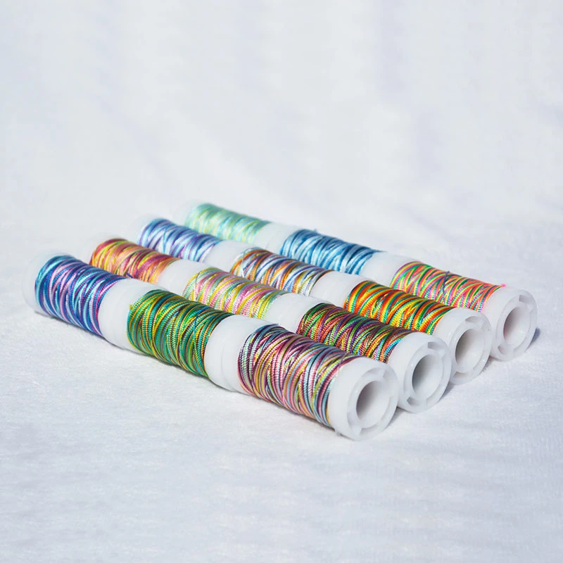

3/6/12 Strand Gradient Dyeing Thread Woven Embroidery Nylon Fiber Thread Hand Woven Embroidery Thread Sewing Supplies