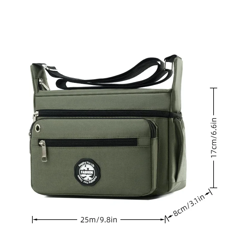 حقيبة كتف عصرية ذات سعة كبيرة مع جيوب متعددة، ومجم...