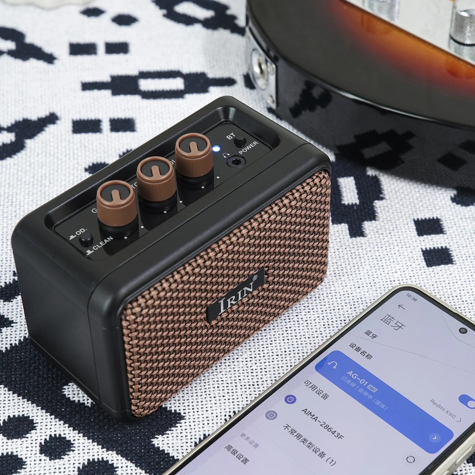 IRIN Electric Guitar Amplifier AG-01 5W Bluetooth Acoustic Guitar Speaker Portable Mini Instrument Amplifier Amp Accessories