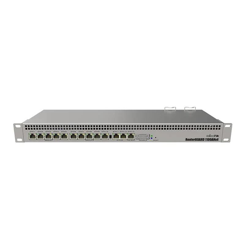 

MikroTik маршрутизатор RB1100AHx4 серия Dude с 13 гигабитными портами Ethernet, последовательным портом RS232 и двойными избыточными блоками питания