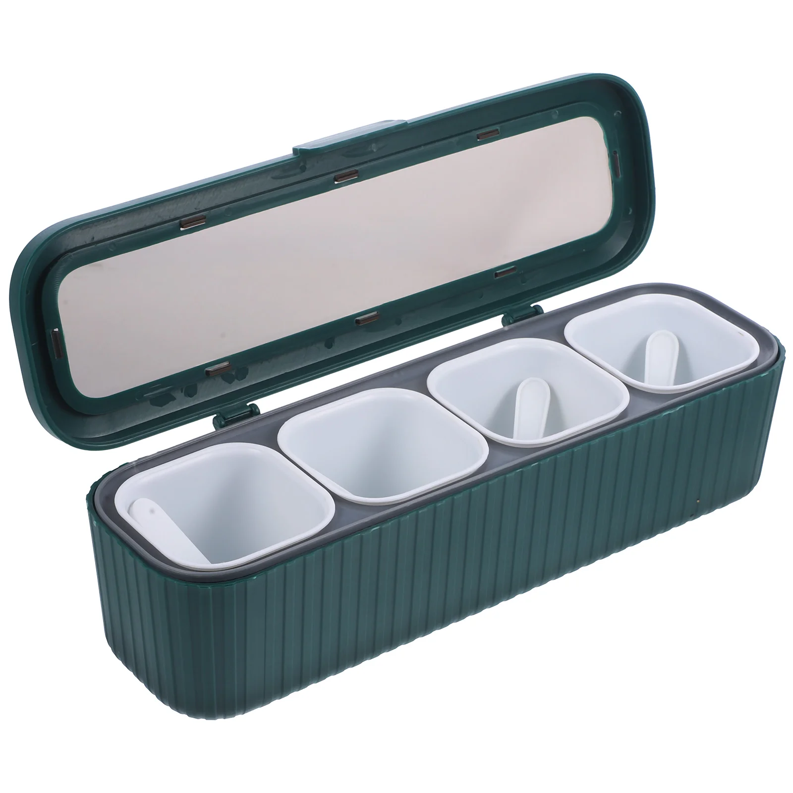 

Tabletop Seasoning Storage Holder Container Divided Condiment Organizer With