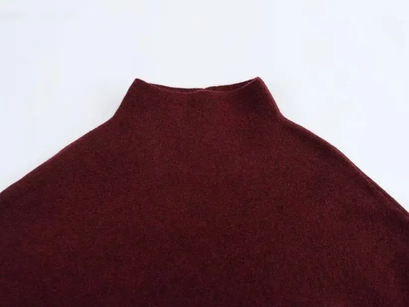 HH Women's New Fashion Versatile Solid Stand Collar Knitted Cape Coat Female Casual High Street Asymmetric 3-Colors Jacket Mujer