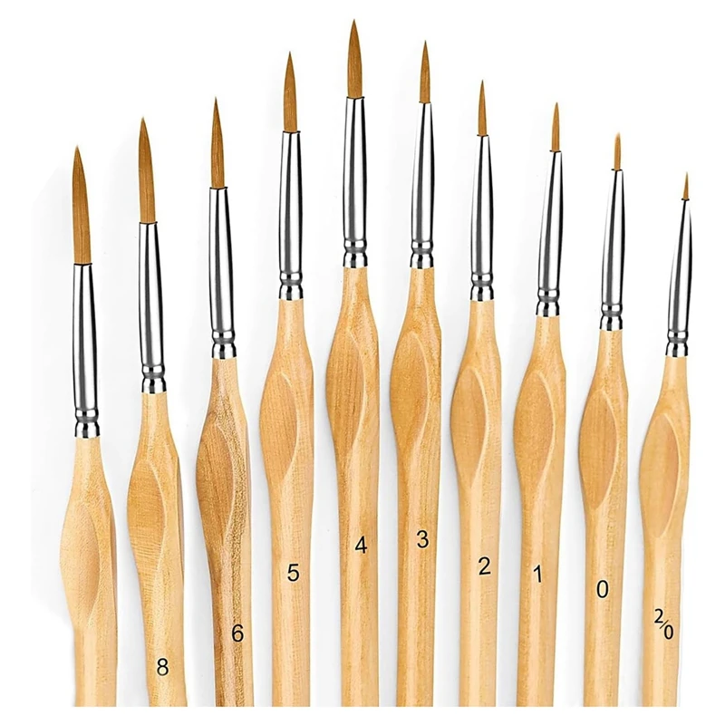 

Set Of 10 Brushes Thin Brushes For Acrylic, Watercolor, Face, Nails, Scale Model Painting, Line Drawing