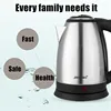1.8L 220V Stainless Steel Electric Kettle Silver Black Base Separation Desion Rust-resistant Durable for Home During Travel 3